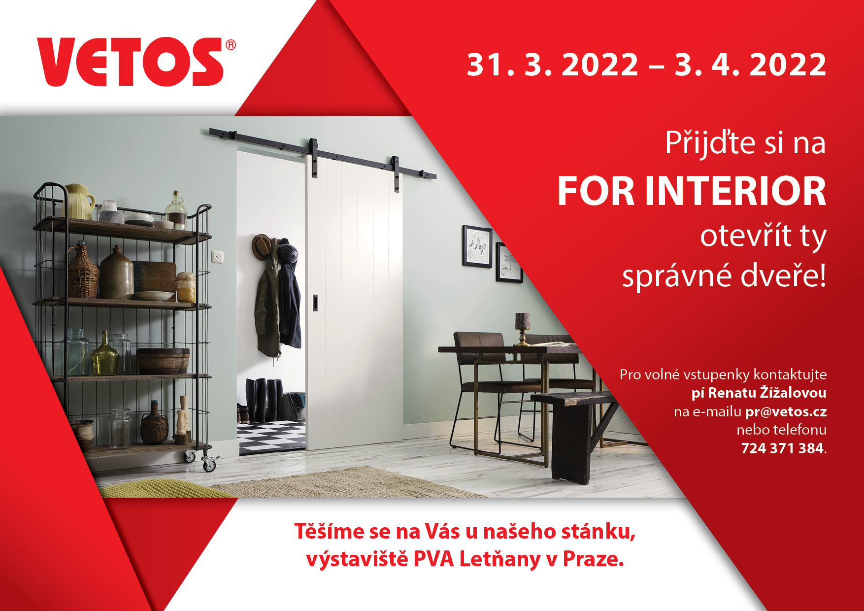 Pozvánka na veletrh FOR INTERIOR 2022 - VETOS group s.r.o.