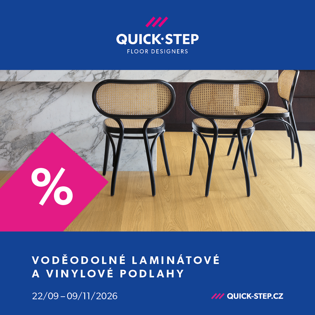 Promo akce podlahy Quick-Step od 22.&nbsp;září 2026 do 9.&nbsp;listopadu 2026